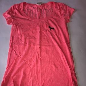 PINK- scooped neck t-shirt